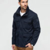 Ombre Men's lightweight jacket with high collar and pockets - navy blue