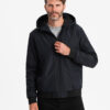 Ombre Men's lightweight jacket with mesh lining and hood - black