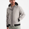 Ombre Men's lightweight jacket with mesh lining and hood - grey