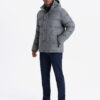 Ombre Men's lightweight jacket with mesh lining and hood - grey