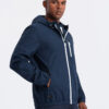 Ombre Men's lightweight sports jacket with fleece lining - navy blue