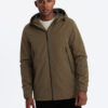 Ombre Men's lightweight storm jacket with hood - brown
