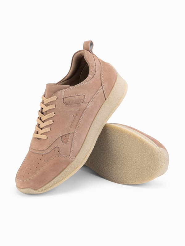 Ombre Men's lightweight suede sports style sneakers - beige