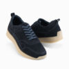Ombre Men's lightweight suede sports style sneakers - navy blue