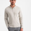 Ombre Men's longsleeve with zippered polo collar - ash