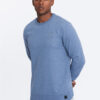 Ombre Men's mélange sweatshirt with embroidered logo - indigo