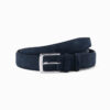 Ombre Men's monochromatic natural suede belt - navy blue