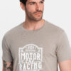 Ombre Men's motorcycle style printed t-shirt - ash