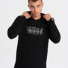 Ombre Men's non-stretch hooded sweatshirt with print - black