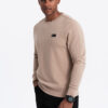 Ombre Men's non-stretch sweatshirt with metal pin - beige