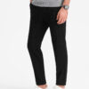 Ombre Men's pants with a classic cut in a delicate check - black