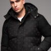 Ombre Men's patterned jacquard puffer jacket - black