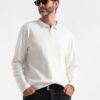Ombre Men's polo longsleeve with zippered collar - white