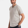 Ombre Men's polo shirt with zippered collar - ash