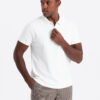 Ombre Men's polo shirt with zippered collar - white