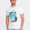Ombre Men's printed cotton t-shirt California - white
