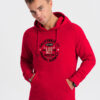 Ombre Men's printed kangaroo sweatshirt - red