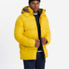 Ombre Men's puffer jacket with check lining - yellow