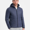 Ombre Men's quilted bagged jacket - navy blue