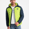 Ombre Men's quilted nylon sports style jacket - lime green