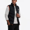 Ombre Men's quilted sleeveless jacket with neon accents - black