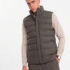 Ombre Men's quilted wool sleeveless jacket - olive melange