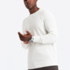 Ombre Men's raglan sweater with ribbed sleeves - white