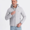 Ombre Men's satin-finish bomber jacket with contrasting ribbed cuffs - black
