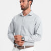 Ombre Men's shirt with pocket REGULAR FIT - light grey melange