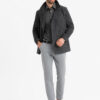 Ombre Men's short double-breasted wool coat - graphite