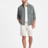Ombre Men's short shorts with linen - cream