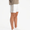 Ombre Men's short sweat shorts with wide stripes - broken white