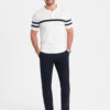 Ombre Men's smart chino SLIM FIT pants - navy blue