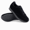 Ombre Men's sports shoes sneakers in eco leather with suede finish- black