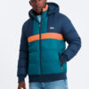 Ombre Men's sporty colorful retro jacket - navy blue and orange