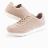 Ombre Men's sporty eco leather sneaker shoes with suede finish - sand