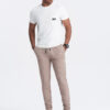 Ombre Men's structured knit sweatpants - coffee
