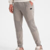 Ombre Men's sweatpants with ottoman fabric inserts - ash