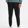 Ombre Men's sweatpants with ottoman fabric inserts - black