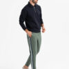 Ombre Men's sweatpants with piping and leg ribbing - olive