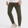 Ombre Men's sweatpants with stitching and leg zipper - olive