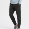 Ombre Men's sweatpants with stitching and zipper on leg - graphite melange