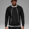 Ombre Men's sweatshirt with decorative front zips - black