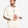 Ombre Men's sweatshirt with high collar and stripes - cream