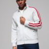 Ombre Men's sweatshirt with high collar and stripes - grey melange