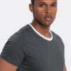 Ombre Men's t-shirt with raw finish - dark grey