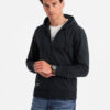 Ombre Men's unbuttoned cotton BASIC sweatshirt - black