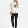 Ombre Men's unbuttoned cotton BASIC sweatshirt - cream