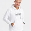 Ombre Men's unlined hooded sweatshirt with print - white