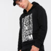 Ombre Men's unlined kangaroo sweatshirt with hood and print - black